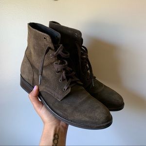 THURSDAY Boot Co President Dark Olive Suede Boots